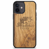 Funda para iPhone 12 Mini Venice Lion de madera antigua para teléfono