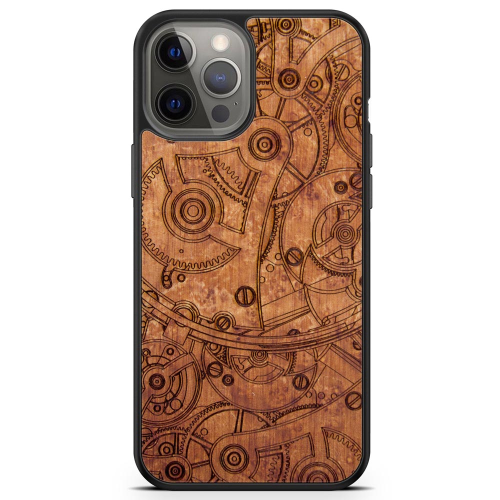 iPhone 12 Pro Max Mechanism Wood Phone Case