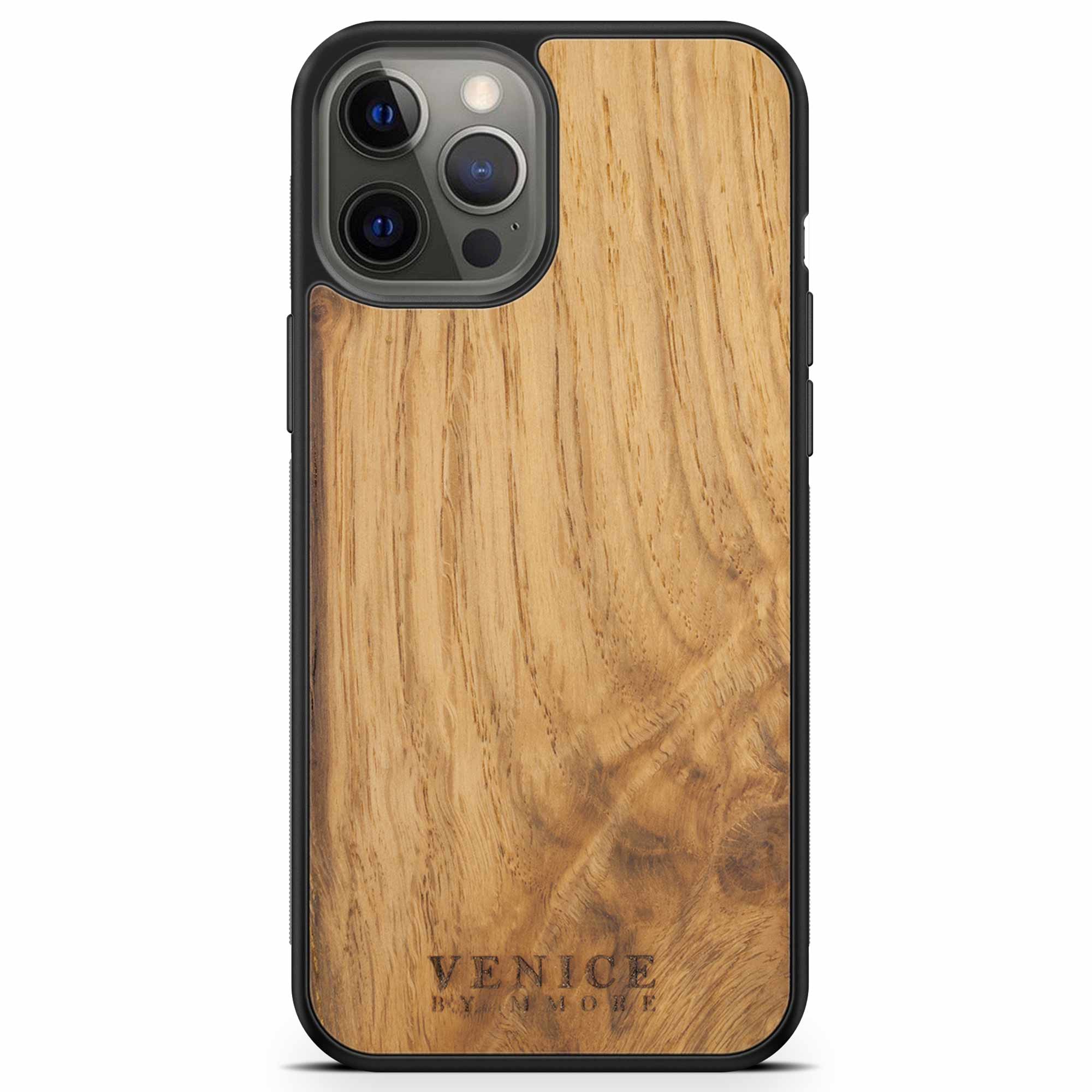 Carcasa de madera con letras venecianas para iPhone 12 Pro Max