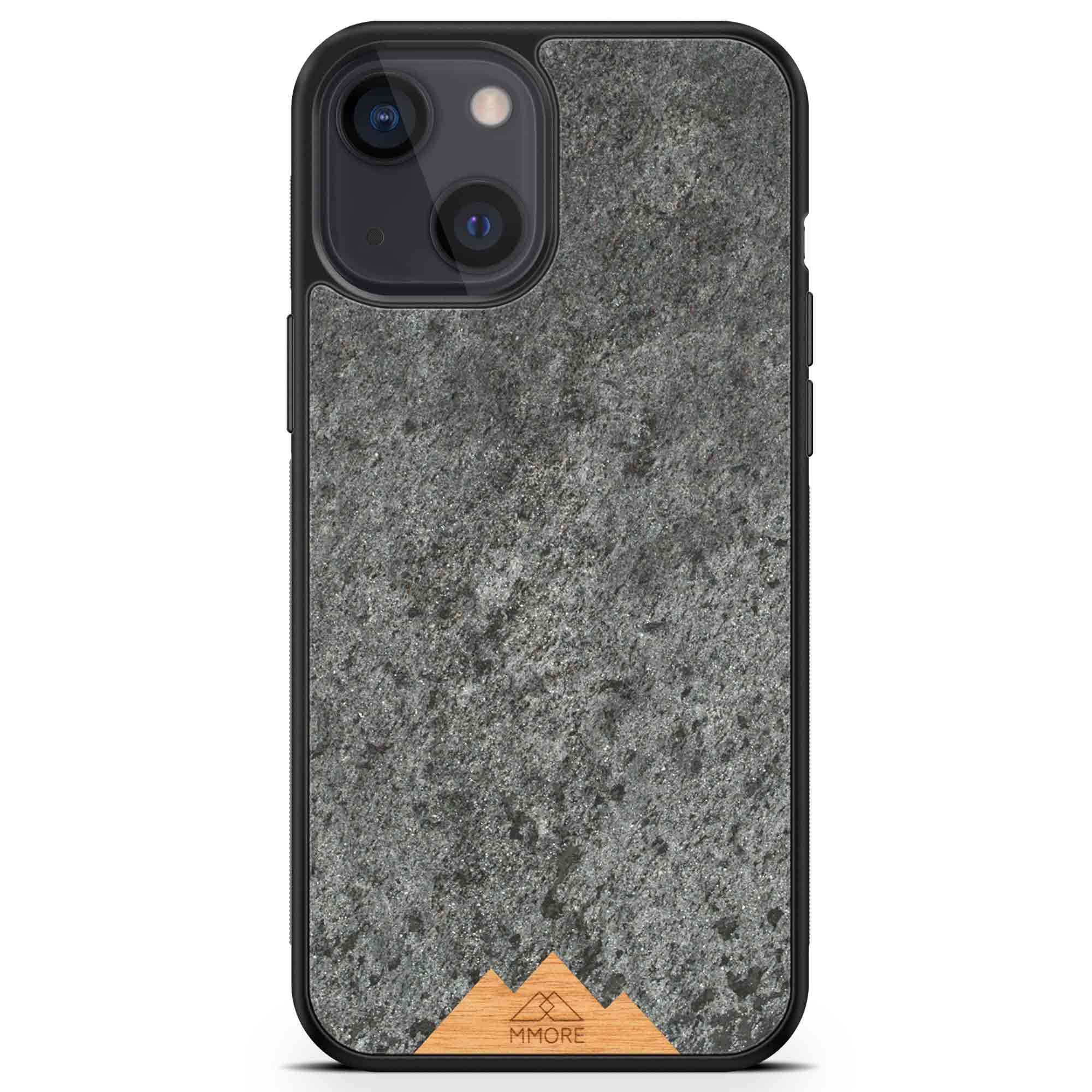 iPhone 13 Mini Handyhülle mit schwarzem Rahmen Mountain Stone