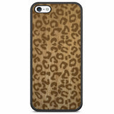 Funda para teléfono de madera con estampado de guepardo para iPhone 5