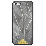 Funda para iPhone 5 con marco negro y hojas de esqueleto
