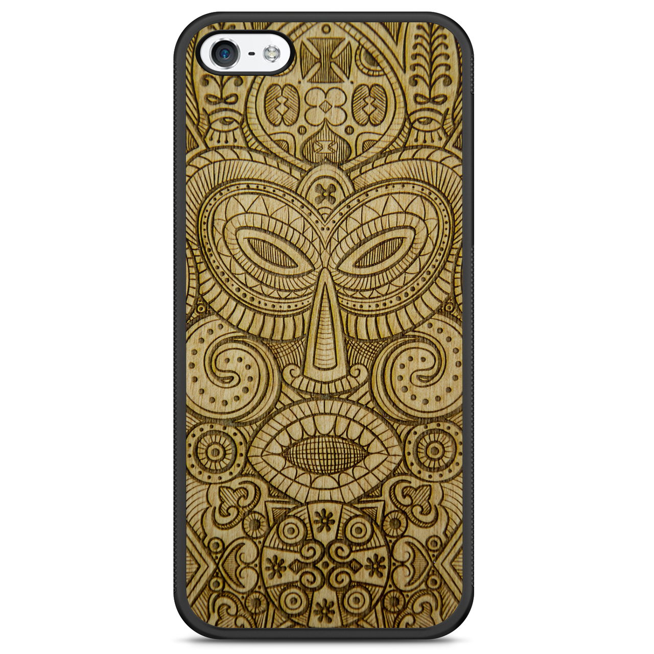iPhone 5 Tribal Mask Wood Phone Case