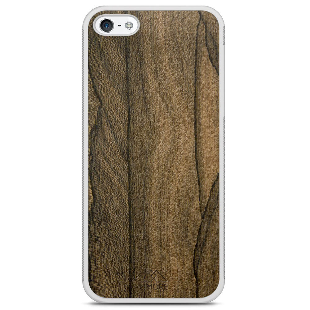iPhone 5 Ziricote Wood White Phone Case