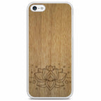 iPhone 5 Engraved Lotus Wood White Phone Case