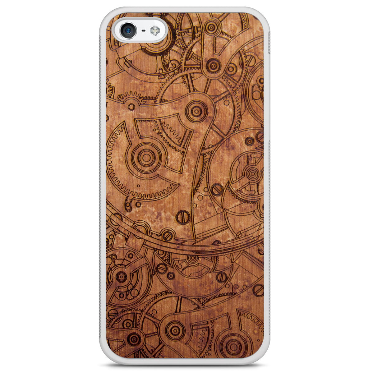 iPhone 5 Mechanism Wood White Phone Case