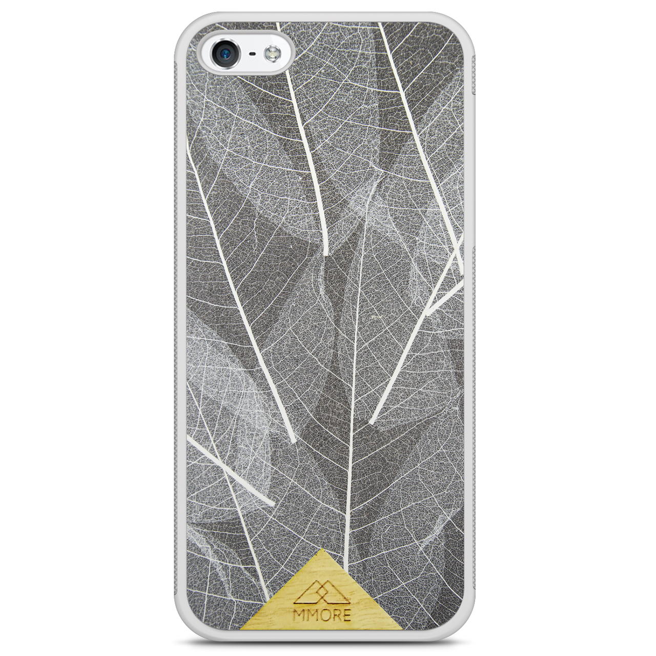 iPhone 5 White Frame Skeleton Leaves Phone Case