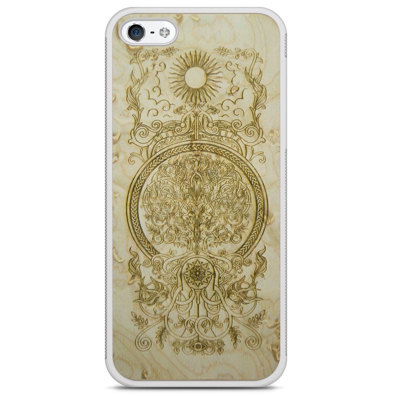 iPhone 5 Wooden Tree of Life White Phone Case