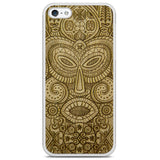 Custodia per telefono in legno bianco maschera tribale per iPhone 5
