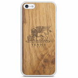 Carcasa para iPhone 5 Venice Lion de madera antigua blanca para teléfono