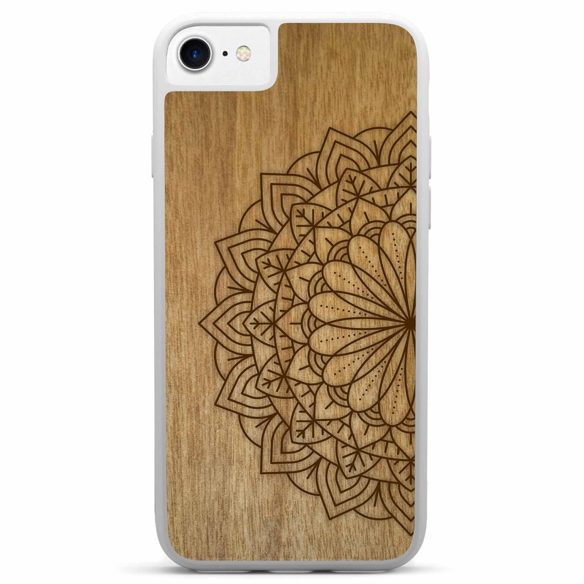 iPhone SE 2 Engraved Mandala White Phone Case