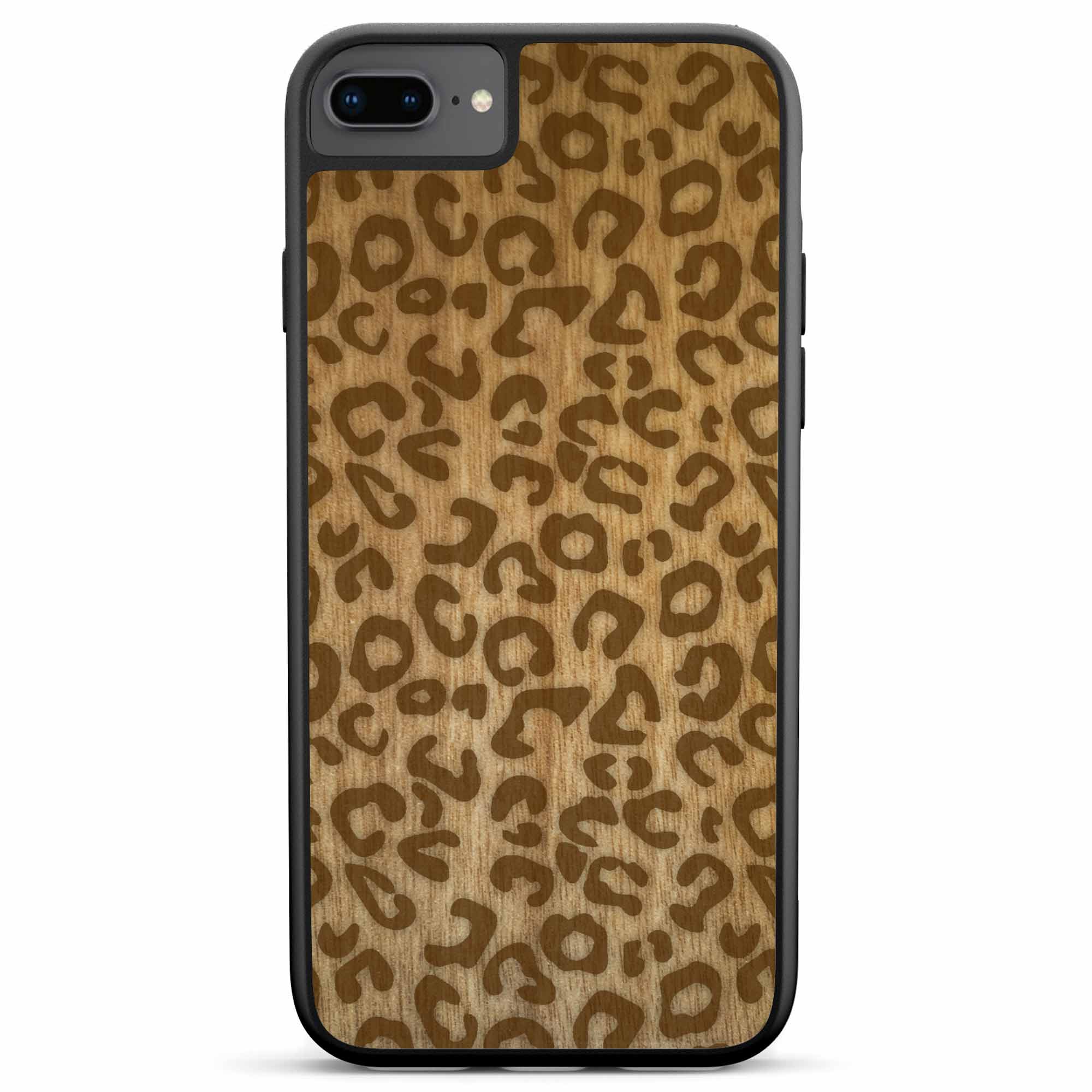Custodia per telefono in legno con stampa ghepardo per iPhone 8 Plus
