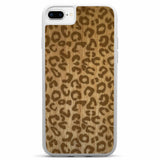 Custodia per telefono bianca in legno con stampa ghepardo per iPhone 8 Plus