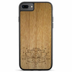 iPhone 8 Plus Engraved Lotus Wood Phone Case