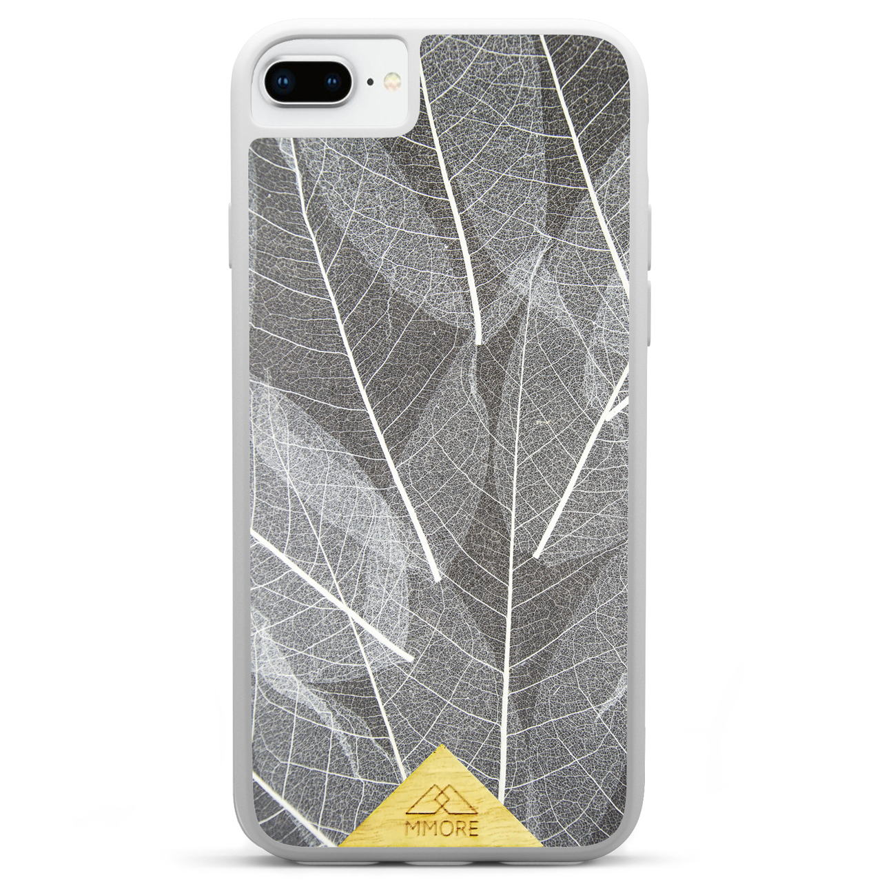 iPhone 7 Plus White Frame Skeleton Leaves Phone Case