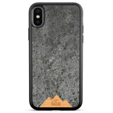 iPhone XS Handyhülle mit schwarzem Rahmen Mountain Stone