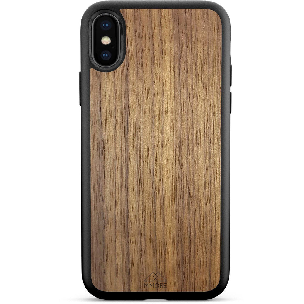 capa de telefone de madeira de nogueira americana para iPhone X XS