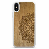 iPhone X XS Engraved Mandala White Phone Case