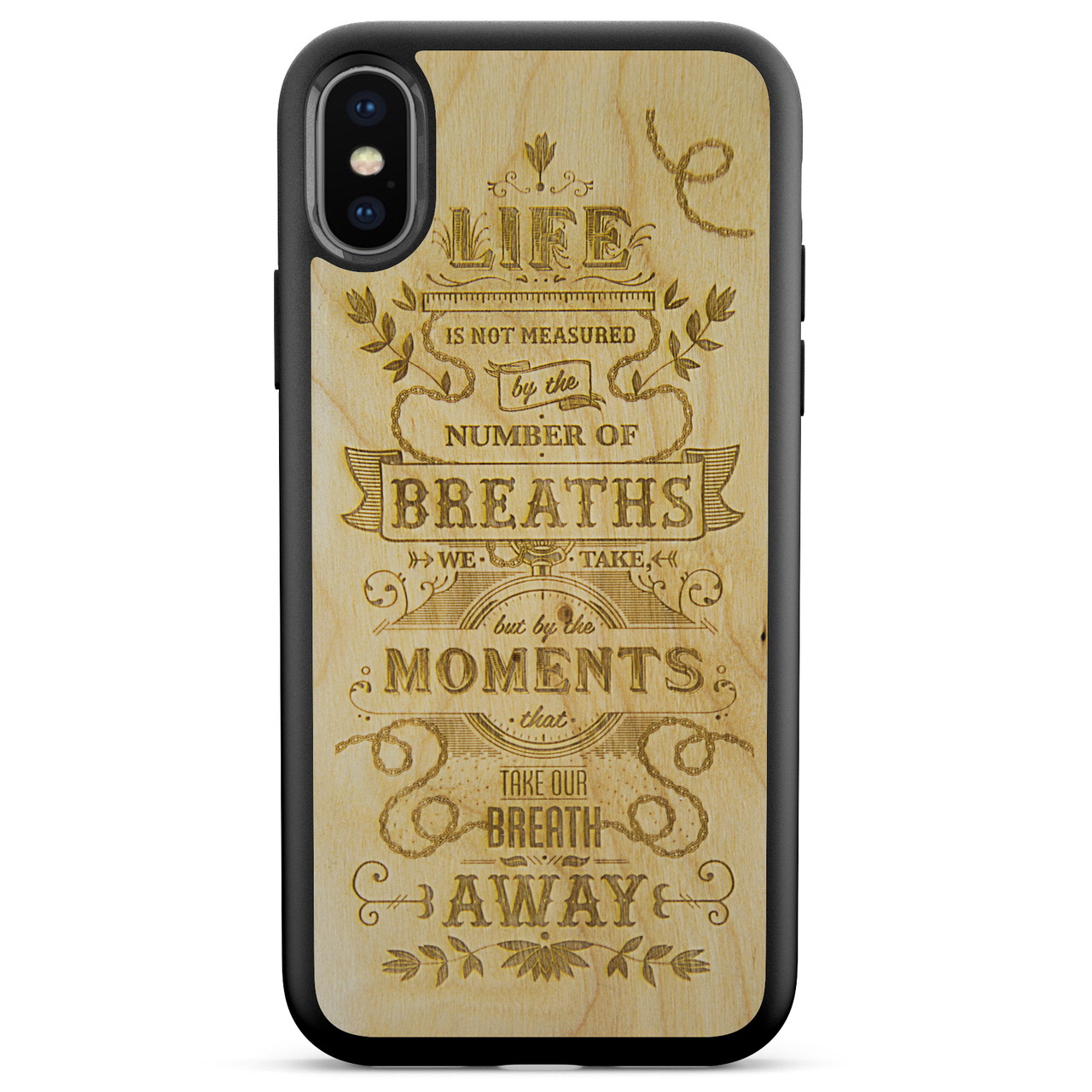 iPhone X XS The Meaning Wood Phone Case Main image