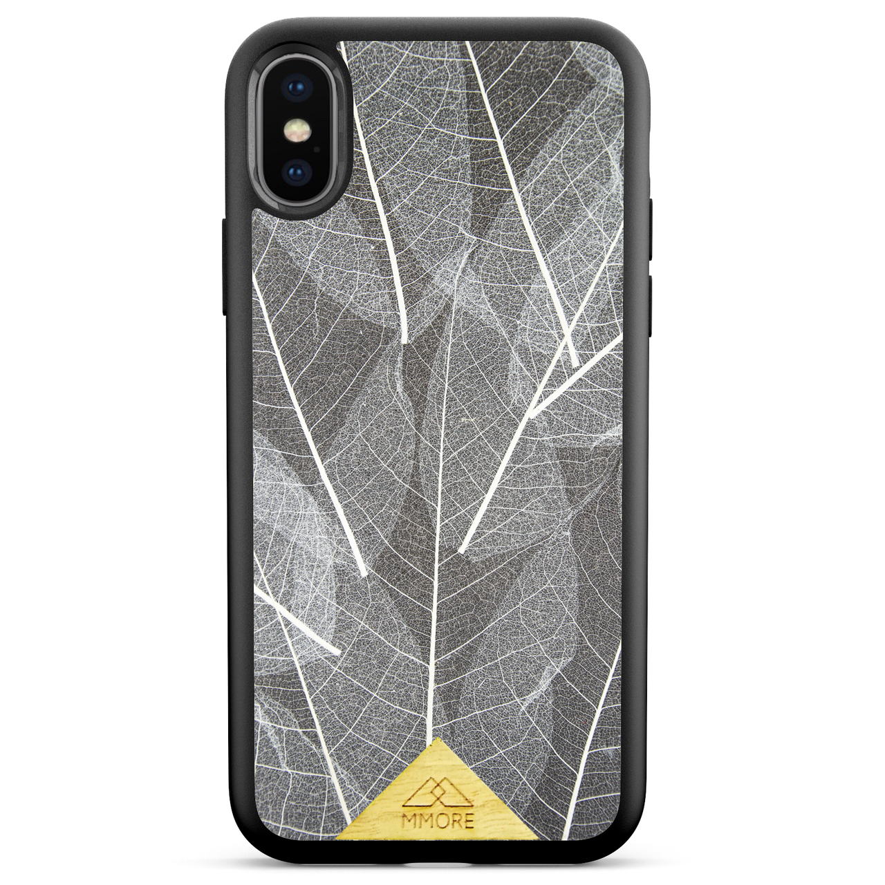 iPhone x Black Frame Skeleton Leaves Phone Case