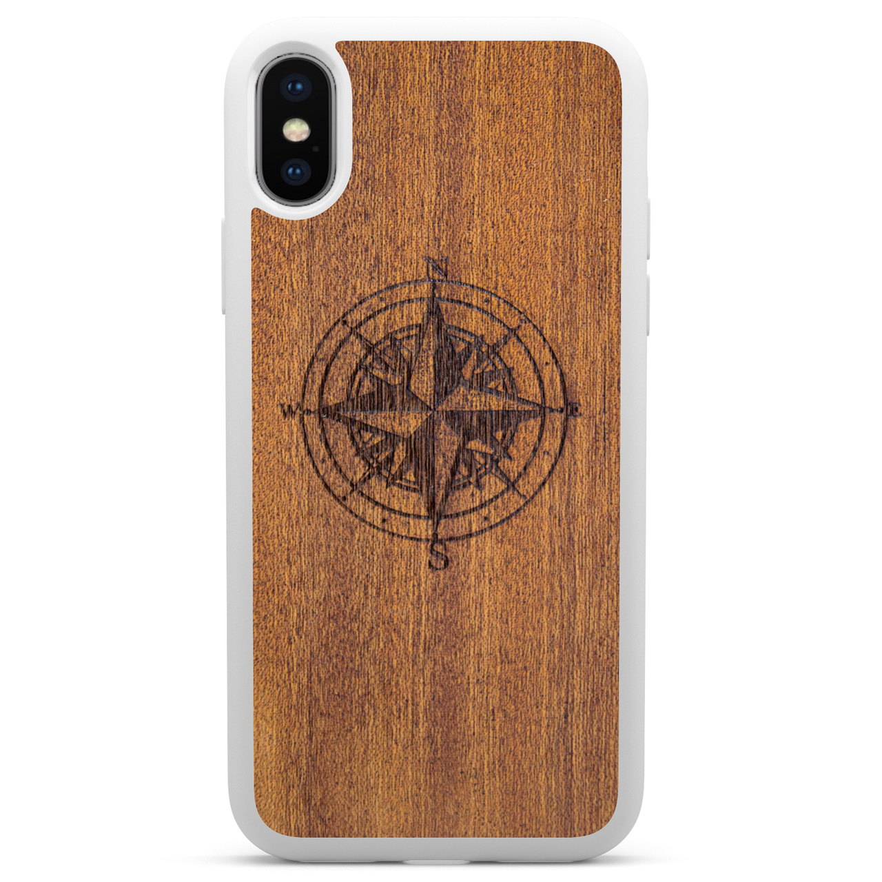 iPhone X Compass White Phone Case