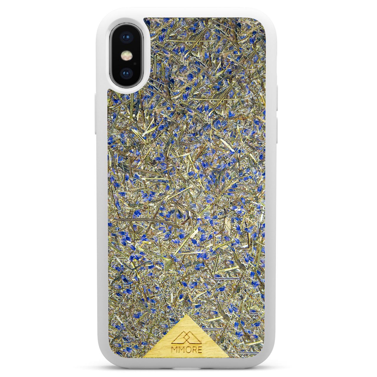 capa de telefone lilás com moldura branca para iPhone xs
