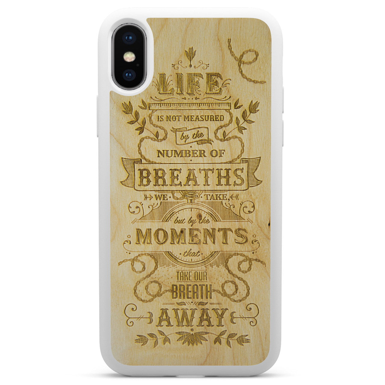 iPhone X XS The Meaning Wood White Phone Case