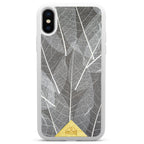 iPhone x White Frame Skeleton Leaves Phone Case