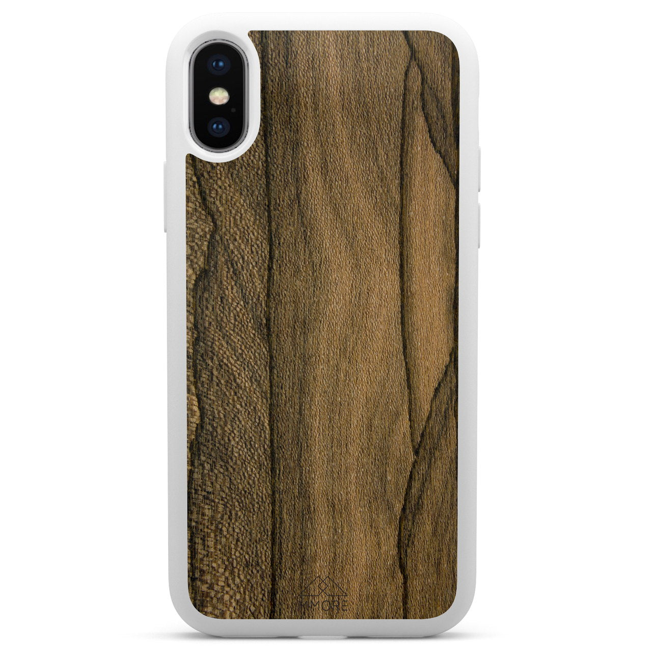 iPhone X Ziricote Holz weiße Handyhülle