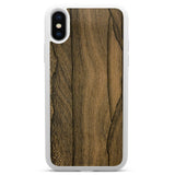 iPhone X Ziricote Holz weiße Handyhülle