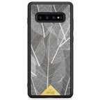 Samsung Galaxy S10 Black Frame Skeleton Leaves Phone Case