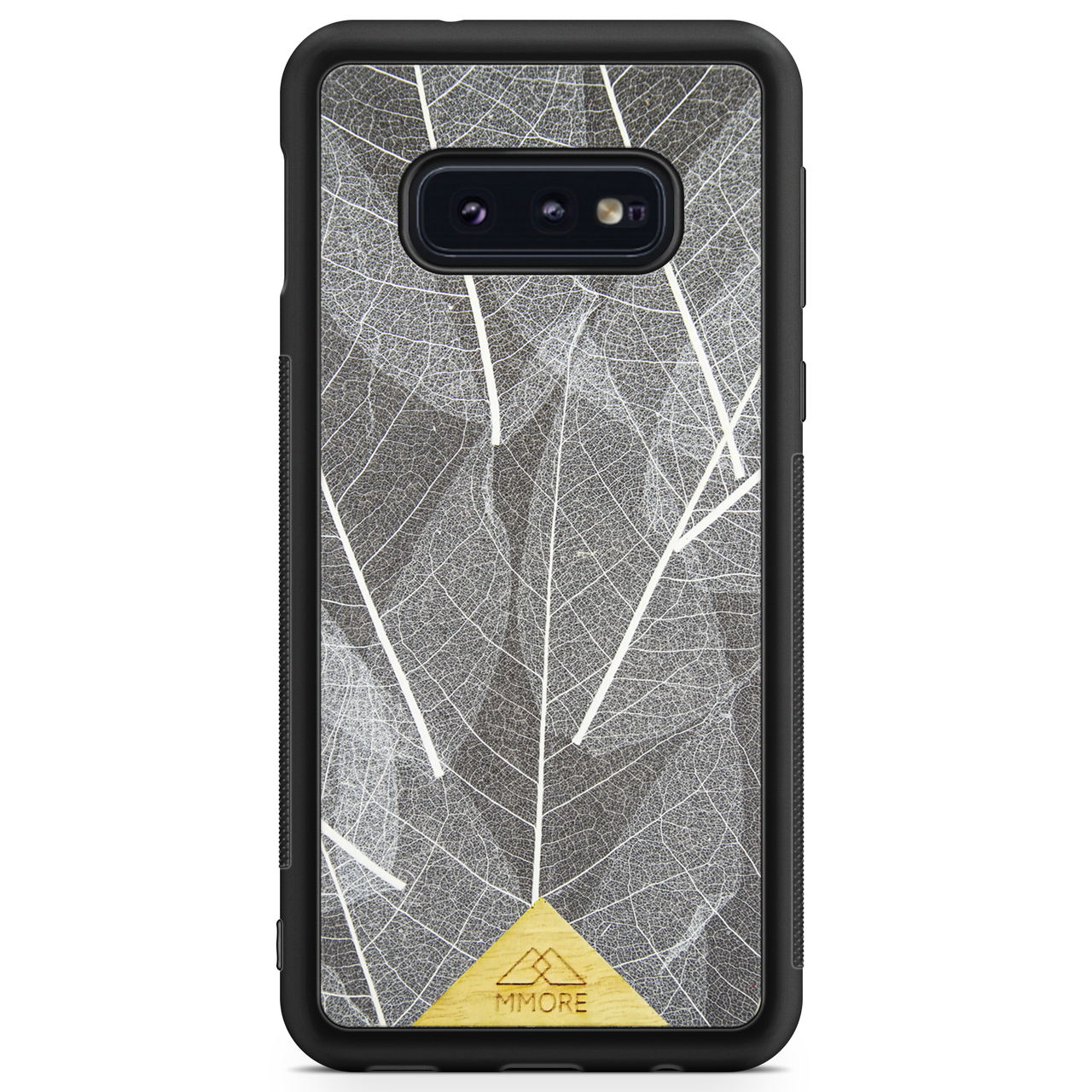 Samsung Galaxy S10 Edge Schwarzer Rahmen Skelett Blätter Handyhülle