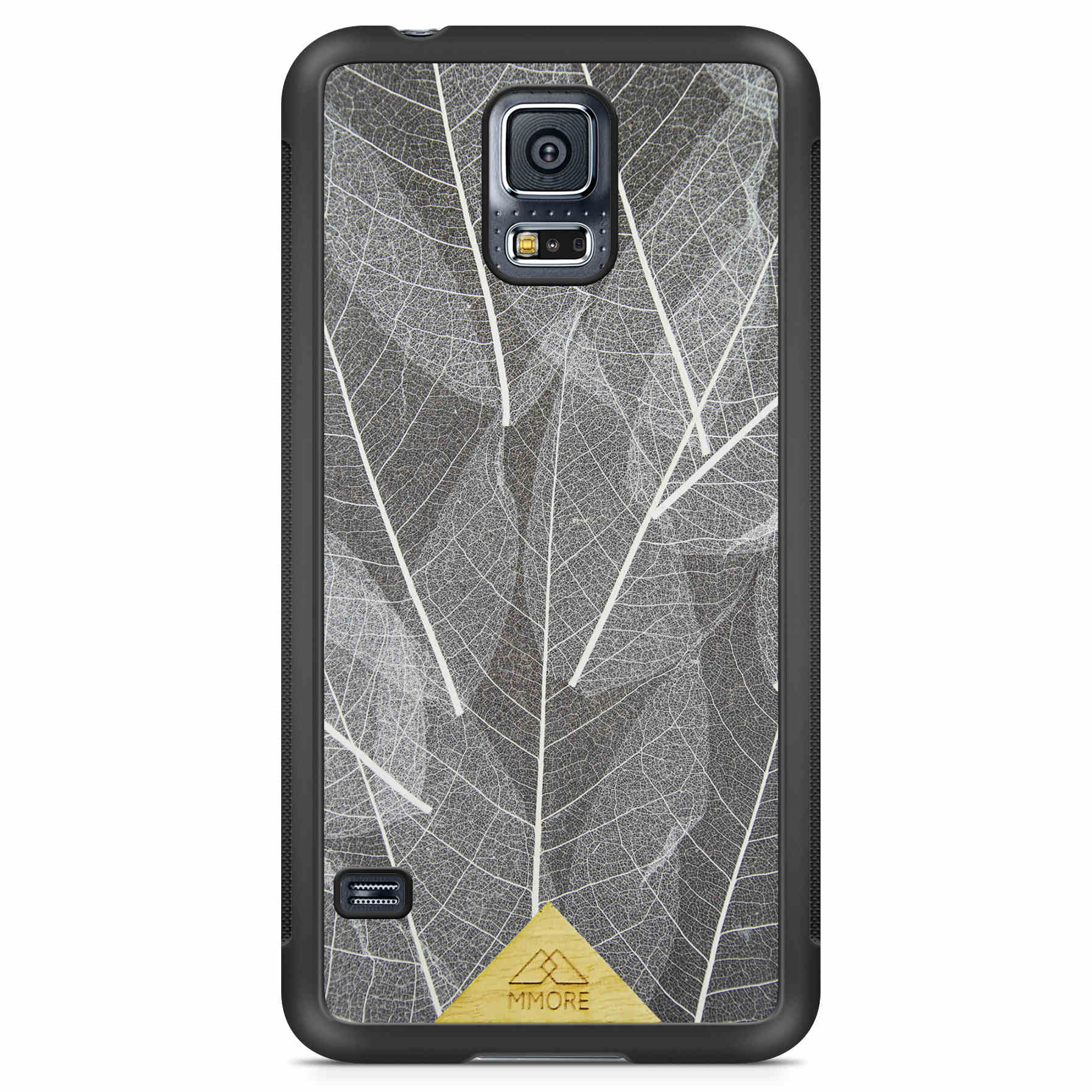 Samsung Galaxy S5 Black Frame Skeleton Leaves Phone Case