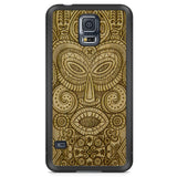 Custodia in legno per telefono Samsung S5 maschera tribale