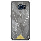 Samsung Galaxy S6 Edge Black Frame Skeleton Leaves Phone Case