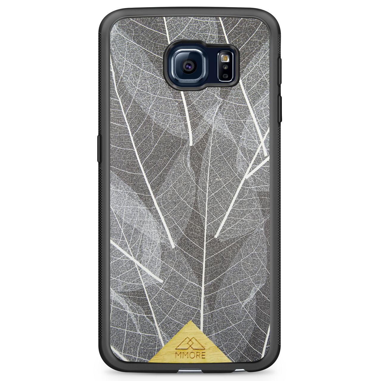 Samsung Galaxy S6 Edge Black Frame Skeleton Leaves Phone Case