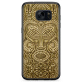 Custodia in legno per telefono Samsung S7 maschera tribale
