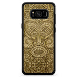 Custodia in legno per telefono Samsung S8 maschera tribale