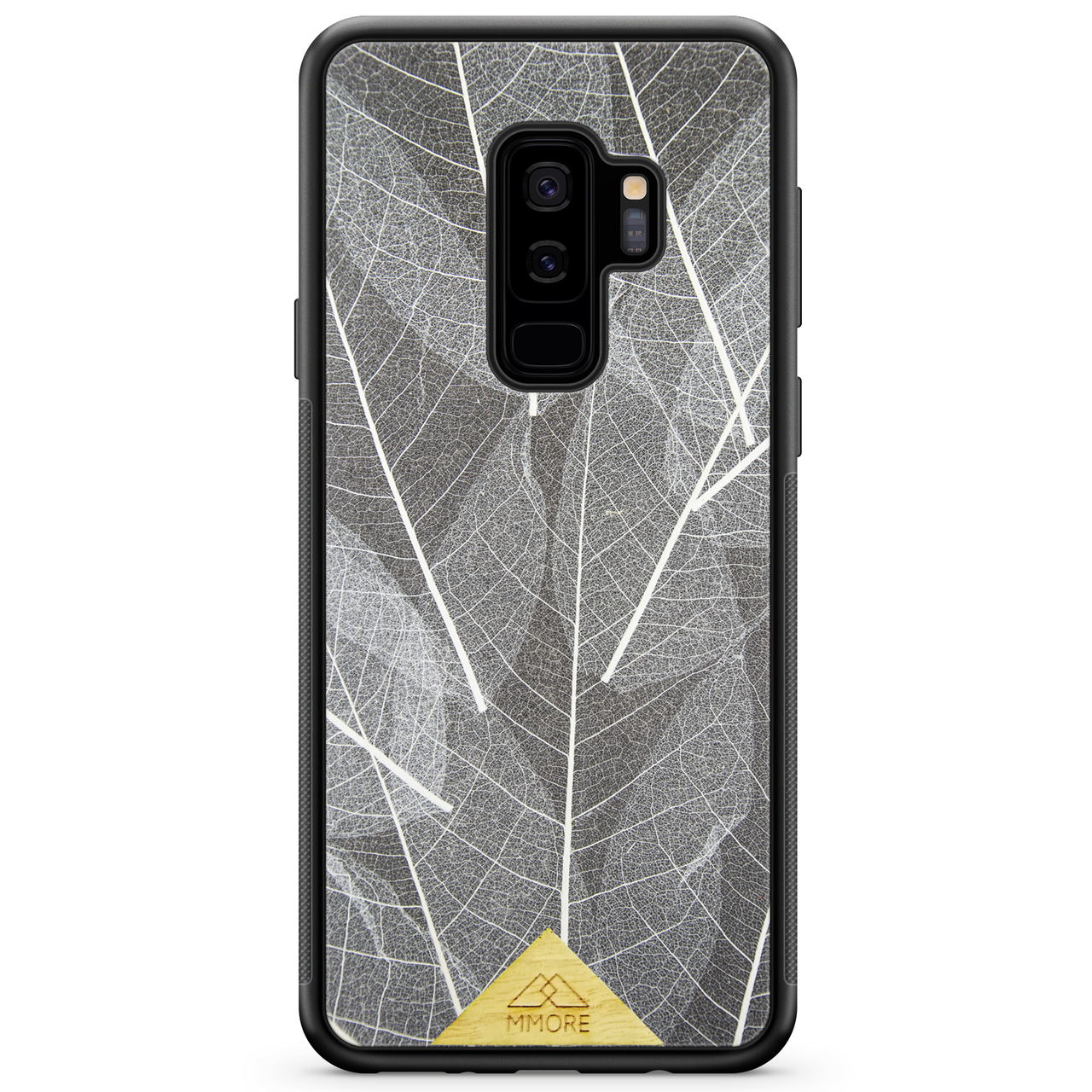 Samsung Galaxy S9 Plus Black Frame Skeleton Leaves Phone Case